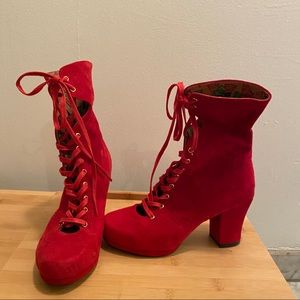 Miss L Fire Red Lux Boots 36